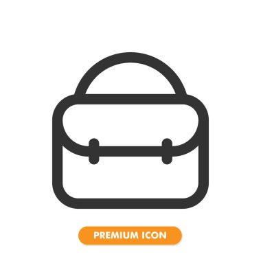 Beyaz arkaplanda izole edilmiş evrak çantası simgesi. Web sitesi tasarımın için, logo, uygulama, UI. Vektör grafik çizimi ve düzenlenebilir felç. EPS 10.