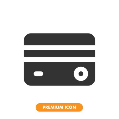 Kredi kartı ikonu beyaz arkaplanda izole edildi. Web sitesi tasarımın için, logo, uygulama, UI. Vektör grafik çizimi ve düzenlenebilir felç. EPS 10.