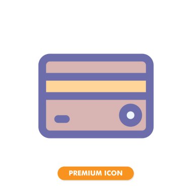 Kredi kartı ikonu beyaz arkaplanda izole edildi. Web sitesi tasarımın için, logo, uygulama, UI. Vektör grafik çizimi ve düzenlenebilir felç. EPS 10.