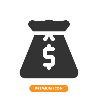 Para çantası simgesi beyaz arkaplanda izole edildi. Web sitesi tasarımın için, logo, uygulama, UI. Vektör grafik çizimi ve düzenlenebilir felç. EPS 10.