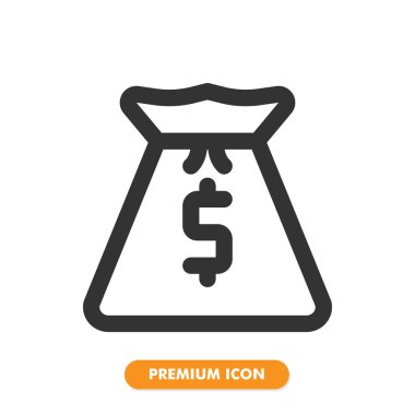 Para çantası simgesi beyaz arkaplanda izole edildi. Web sitesi tasarımın için, logo, uygulama, UI. Vektör grafik çizimi ve düzenlenebilir felç. EPS 10.
