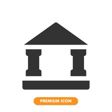 Banka simgesi beyaz arkaplanda izole edildi. Web sitesi tasarımın için, logo, uygulama, UI. Vektör grafik çizimi ve düzenlenebilir felç. EPS 10.