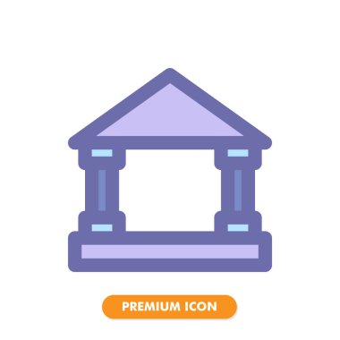 Banka simgesi beyaz arkaplanda izole edildi. Web sitesi tasarımın için, logo, uygulama, UI. Vektör grafik çizimi ve düzenlenebilir felç. EPS 10.