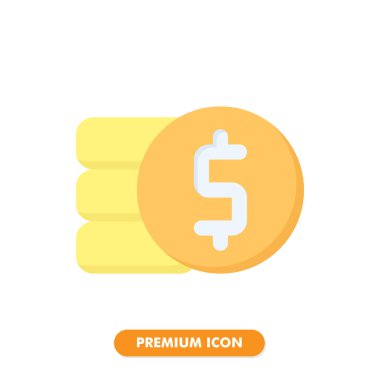 Bozuk para simgesi beyaz arkaplanda izole edildi. Web sitesi tasarımın için, logo, uygulama, UI. Vektör grafik çizimi ve düzenlenebilir felç. EPS 10.