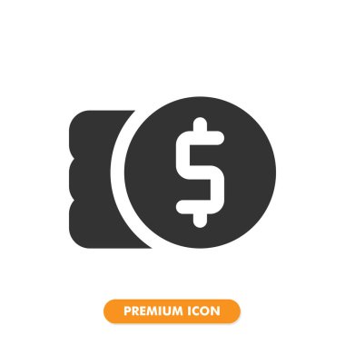 Bozuk para simgesi beyaz arkaplanda izole edildi. Web sitesi tasarımın için, logo, uygulama, UI. Vektör grafik çizimi ve düzenlenebilir felç. EPS 10.