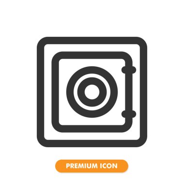 Güvenli kutu simgesi beyaz arkaplanda izole edildi. Web sitesi tasarımın için, logo, uygulama, UI. Vektör grafik çizimi ve düzenlenebilir felç. EPS 10.