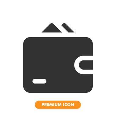 Cüzdan simgesi beyaz arkaplanda izole edildi. Web sitesi tasarımın için, logo, uygulama, UI. Vektör grafik çizimi ve düzenlenebilir felç. EPS 10.