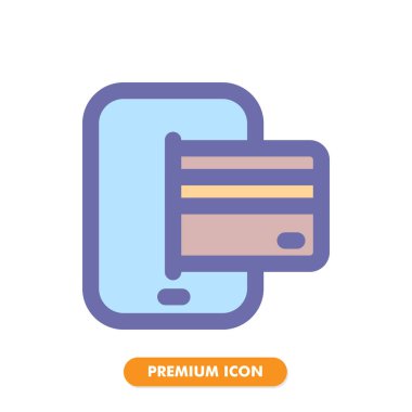 Kredi kartı ödeme ikonu beyaz arka planda izole edildi. Web sitesi tasarımın için, logo, uygulama, UI. Vektör grafik çizimi ve düzenlenebilir felç. EPS 10.