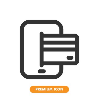 Kredi kartı ödeme ikonu beyaz arka planda izole edildi. Web sitesi tasarımın için, logo, uygulama, UI. Vektör grafik çizimi ve düzenlenebilir felç. EPS 10.