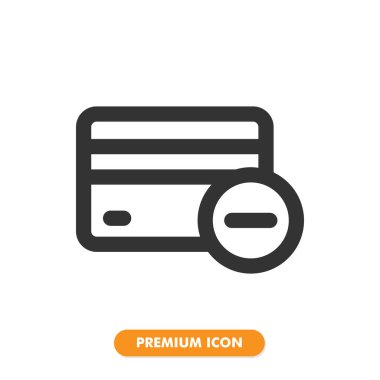 Beyaz arka planda izole edilmiş bir kredi kartı simgesi. Web sitesi tasarımın için, logo, uygulama, UI. Vektör grafik çizimi ve düzenlenebilir felç. EPS 10.