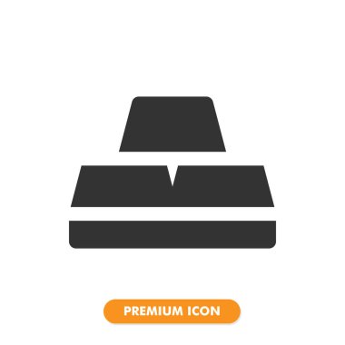 Beyaz arka planda izole edilmiş altın külçeli ikon. Web sitesi tasarımın için, logo, uygulama, UI. Vektör grafik çizimi ve düzenlenebilir felç. EPS 10.
