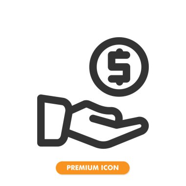 Bağış simgesi beyaz arkaplanda izole edildi. Web sitesi tasarımın için, logo, uygulama, UI. Vektör grafik çizimi ve düzenlenebilir felç. EPS 10.