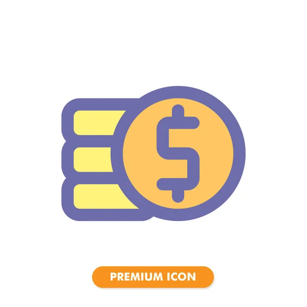 Иконка Монеты Выделена Белом Фоне Дизайна Вашего Сайта Логотипа Приложения — стоковый вектор