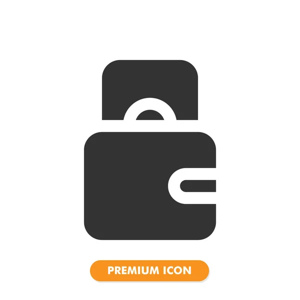 Значок Бумажника Изолирован Белом Фоне Дизайна Вашего Сайта Логотипа Приложения — стоковый вектор
