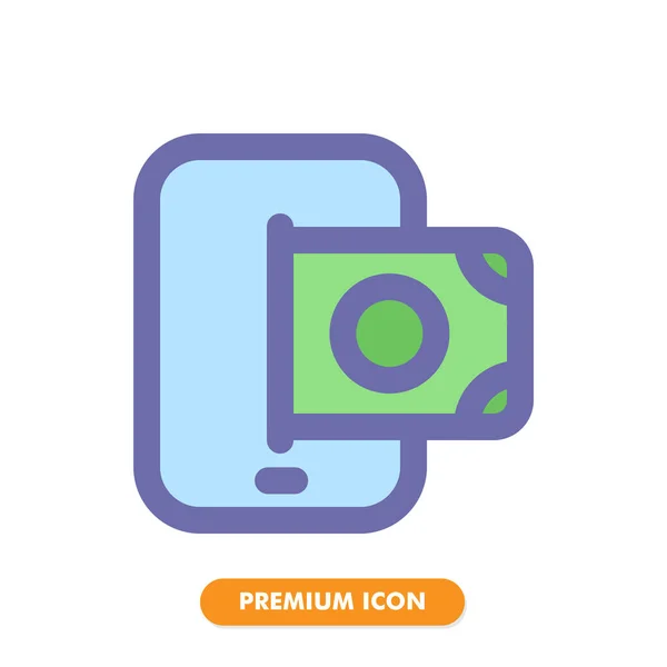 Online Payment Icon Isolated White Background Your Web Site Design — Stock Vector