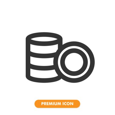 Bozuk para ikonu paketi beyaz arkaplanda izole edildi. Web sitesi tasarımın için, logo, uygulama, UI. Vektör grafik çizimi ve düzenlenebilir felç. EPS 10.