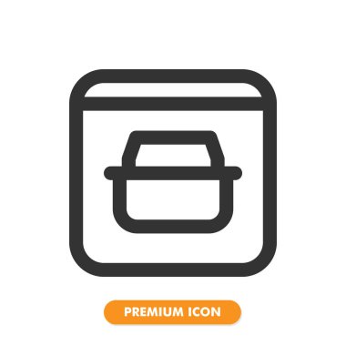 Beyaz arkaplanda çevrimiçi dükkan simgesi paketi izole edildi. Web sitesi tasarımın için, logo, uygulama, UI. Vektör grafik çizimi ve düzenlenebilir felç. EPS 10.