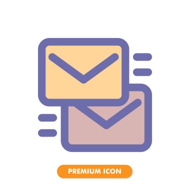 Posta simgesi paketi beyaz arkaplanda izole edildi. Web sitesi tasarımın için, logo, uygulama, UI. Vektör grafik çizimi ve düzenlenebilir felç. EPS 10.