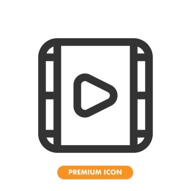 Beyaz arkaplanda izole edilmiş video pazarlama simgesi paketi. Web sitesi tasarımın için, logo, uygulama, UI. Vektör grafik çizimi ve düzenlenebilir felç. EPS 10.