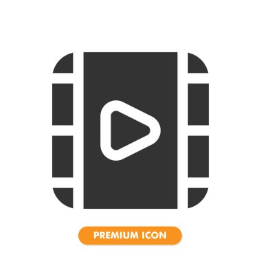 Beyaz arkaplanda izole edilmiş video pazarlama simgesi paketi. Web sitesi tasarımın için, logo, uygulama, UI. Vektör grafik çizimi ve düzenlenebilir felç. EPS 10.