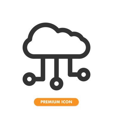 Beyaz arkaplanda bulut ağ simgesi paketi izole edildi. Web sitesi tasarımın için, logo, uygulama, UI. Vektör grafik çizimi ve düzenlenebilir felç. EPS 10.