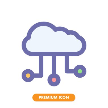 Beyaz arkaplanda bulut ağ simgesi paketi izole edildi. Web sitesi tasarımın için, logo, uygulama, UI. Vektör grafik çizimi ve düzenlenebilir felç. EPS 10.