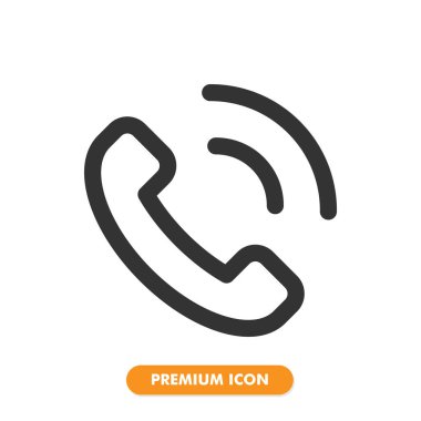 Telefon arama simgesi beyaz arkaplanda izole edildi. Web sitesi tasarımın için, logo, uygulama, UI. Vektör grafik çizimi ve düzenlenebilir felç. EPS 10.