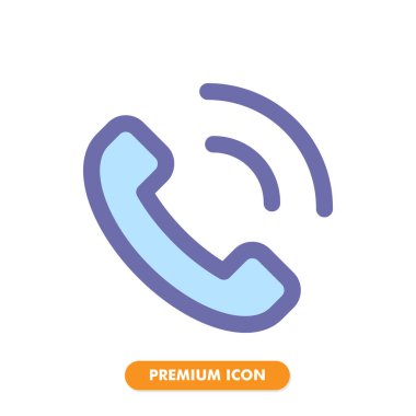 Telefon arama simgesi beyaz arkaplanda izole edildi. Web sitesi tasarımın için, logo, uygulama, UI. Vektör grafik çizimi ve düzenlenebilir felç. EPS 10.