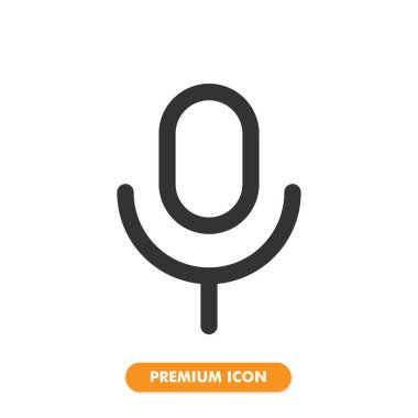Beyaz arkaplanda izole edilmiş mikrofon simgesi paketi. Web sitesi tasarımın için, logo, uygulama, UI. Vektör grafik çizimi ve düzenlenebilir felç. EPS 10.