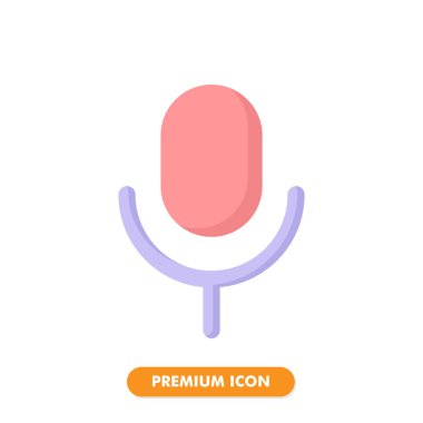 Beyaz arkaplanda izole edilmiş mikrofon simgesi paketi. Web sitesi tasarımın için, logo, uygulama, UI. Vektör grafik çizimi ve düzenlenebilir felç. EPS 10.