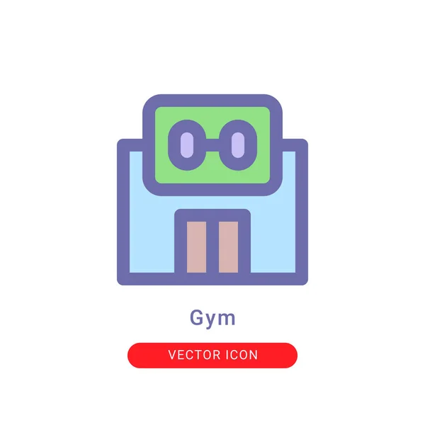 Icono Del Gimnasio Estilo Color Lleno Para Diseño Logotipo Sitio — Vector de stock