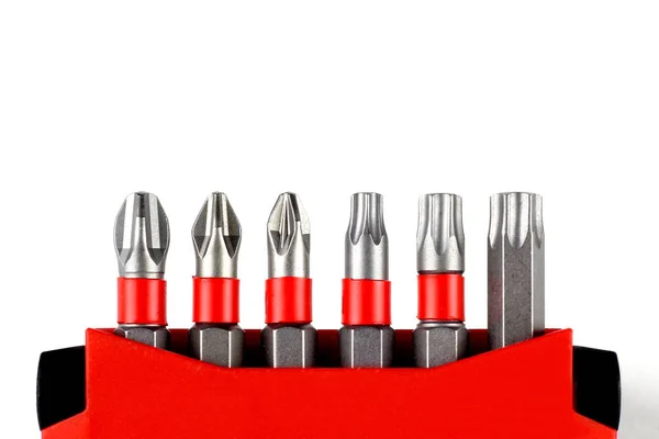 Set Nozzles Screwdriver Made Carbide Metal — Stock Photo, Image