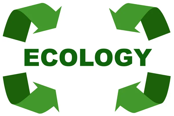 Protección Del Medio Ambiente Inscripción Ecology Sobre Fondo Blanco Enmarcado — Foto de Stock