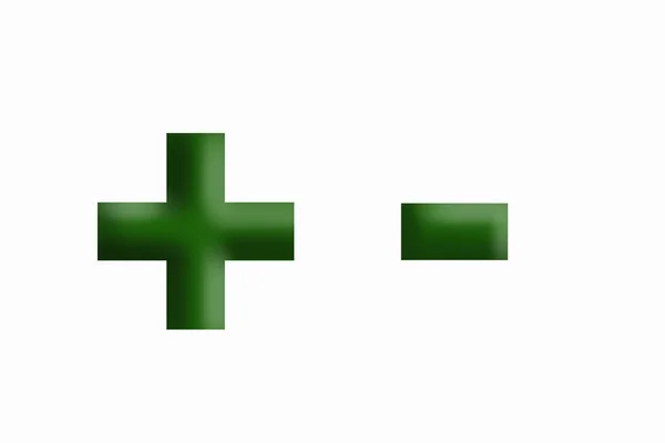 Математические Знаки Зеленого Цвета Белом Фоне — стоковое фото