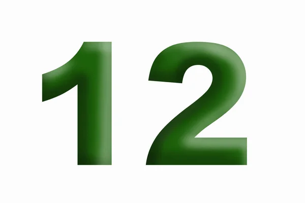 Číslo Svazku Travnatá Zelená Bílém Pozadí — Stock fotografie