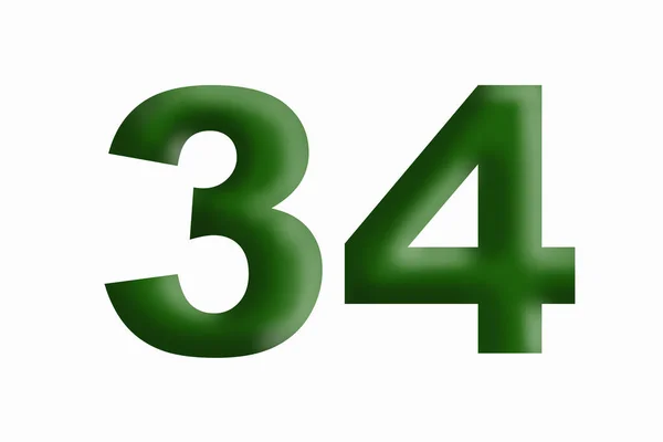 Números Volume Verde Gramado Fundo Branco — Fotografia de Stock