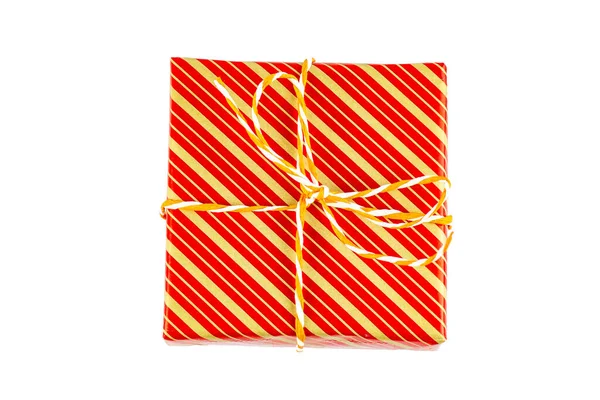 Box Gifts Festive Packaging White Background Top View — Stock Photo, Image