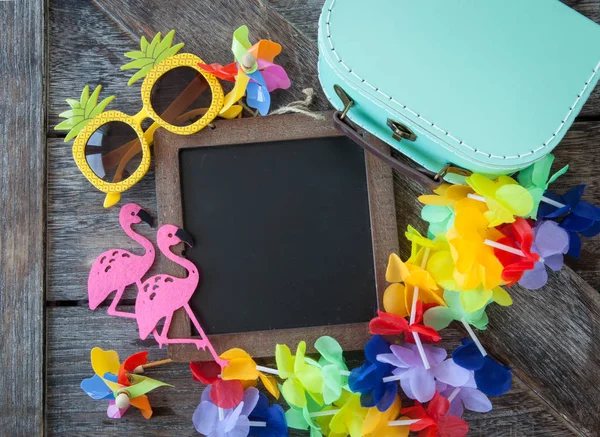 Fondo Rústico Madera Con Decoración Para Viajes Playa — Foto de Stock