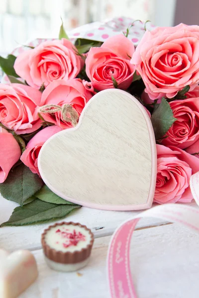 Bunch of pink roses — Stock Photo, Image