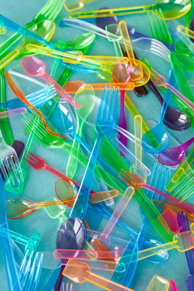Variety of plastic cutlery — Stock Photo, Image