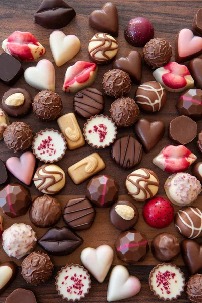 Assortment of delicious chocolates — Stock Photo, Image