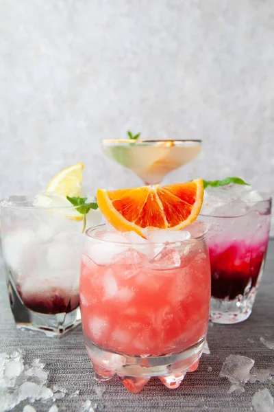 Variety of colorful cocktails — Stock Photo, Image