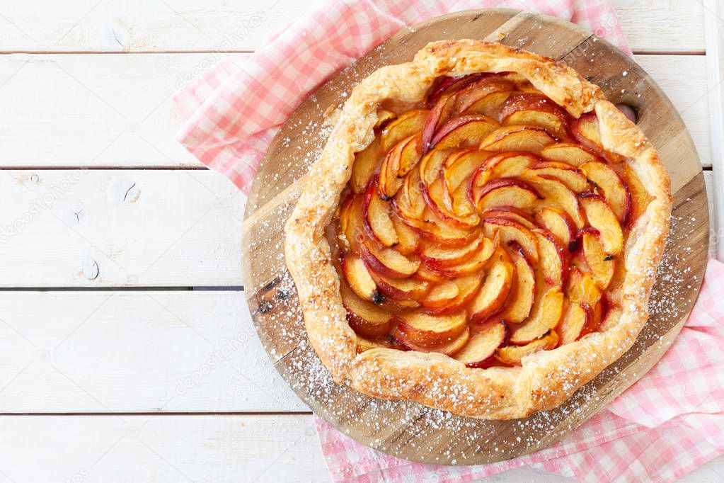 Peach Pie made with puff pastry