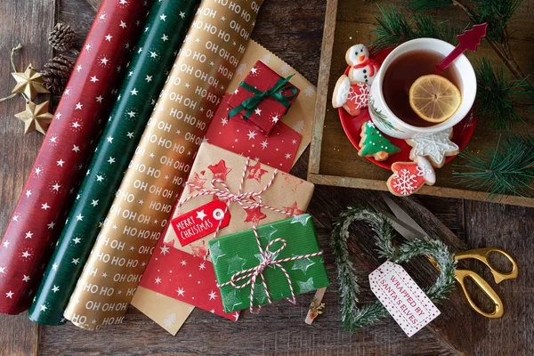 Barevné vánoční dárky — Stock fotografie