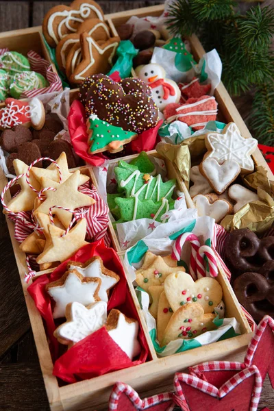 Variété de biscuits de Noël — Photo