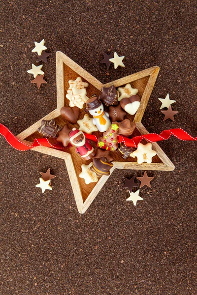 Barevné Čokolády Sladkosti Pro Veselé Vánoce Veselé Svátky — Stock fotografie