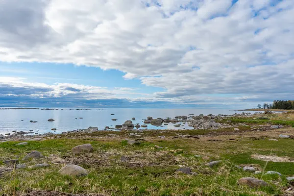 Água Calma Mar Báltico Paisagem Escandinava Costa Sueca — Fotografia de Stock