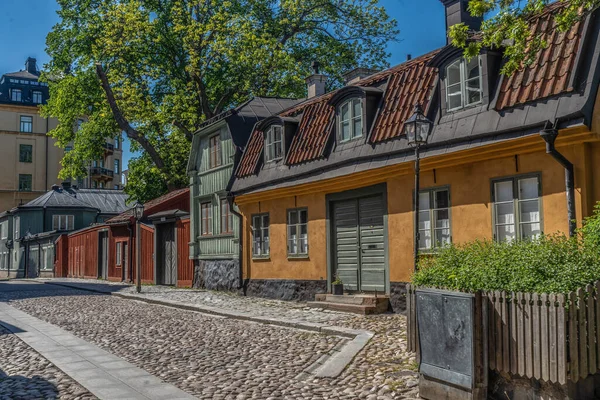 Casas Antiguas Estocolmo Distrito Sodermalm Suecia Escandinavia —  Fotos de Stock