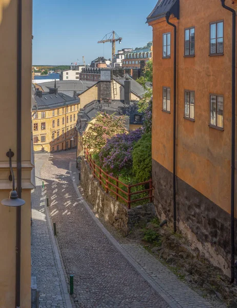 Alte Häuser Stockholm Bezirk Sodermalm Schweden Skandinavien — Stockfoto