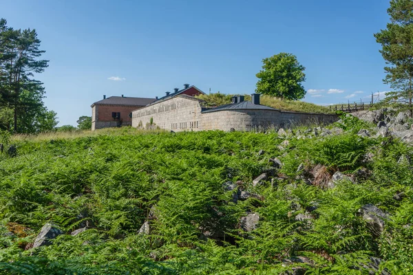 林多要塞 Rindo Redutt Rindo Fort 是斯德哥尔摩群岛的一个要塞 来自意大利里多塔 避难地 它位于仁道西角 是为了补充瓦克斯霍尔姆城堡而建造的 — 图库照片